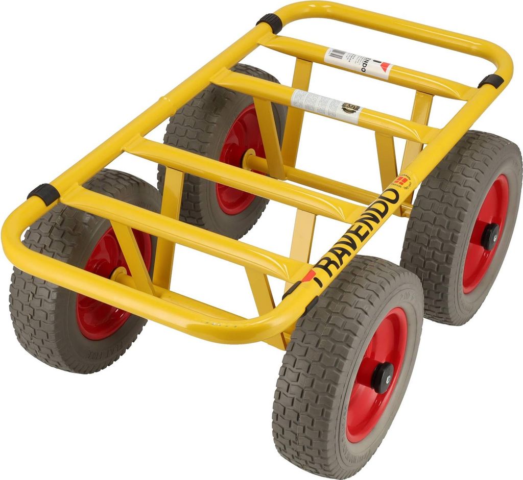 RAVENDO Plattenwagen Lasten Karre Transporthilfe Schwerlast Wagen PolyurethanRad 300kg