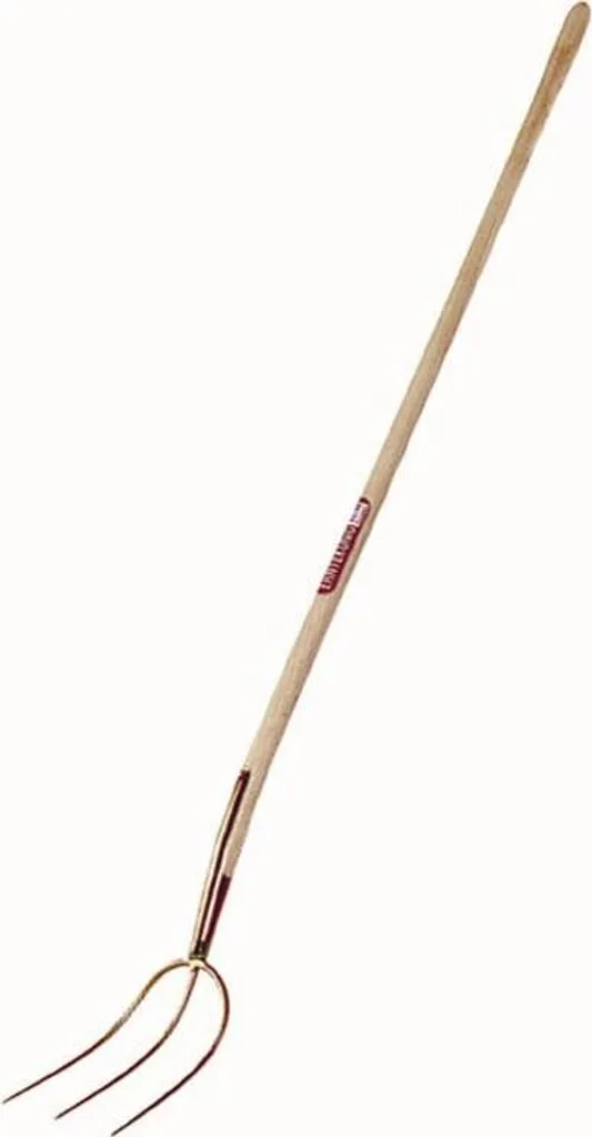 Fourche d'épandage en acier laqué or robuste et manche en frêne 135cm
