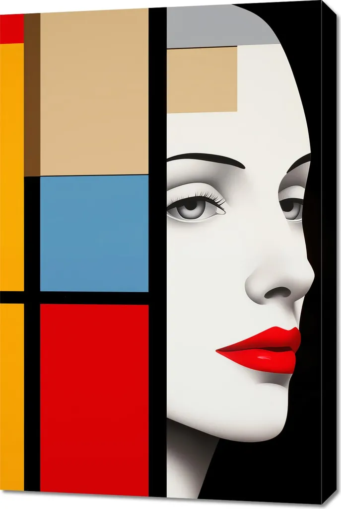 Quadro su Tela 60x90 Sguardo Geometrico: Arte Moderna per Casa Tua