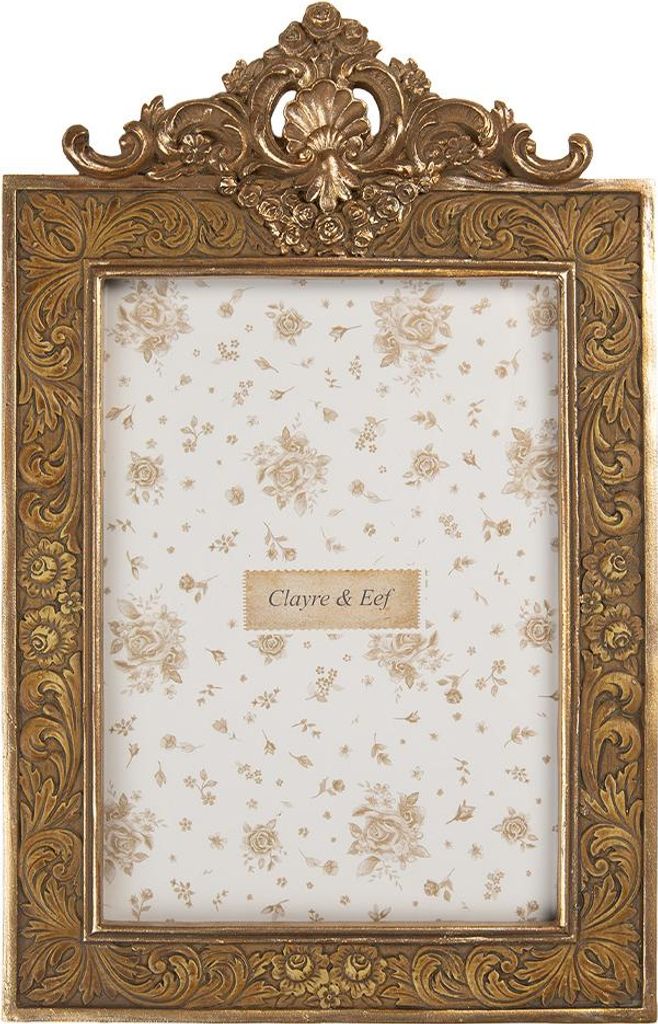 Clayre & Eef Bilderrahmen 13x18 cm Goldfarbig Kunststoff