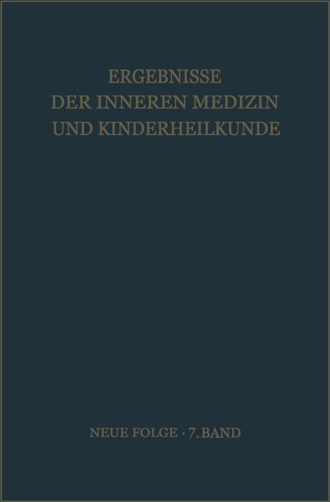 Ergebnisse der Inneren Medizin und Kinderheilkunde