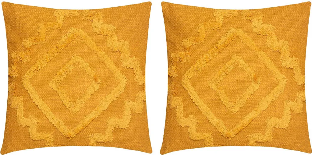 Coussin décoratif 40 x 40 cm Cerise Jaune Eazy Living - Lot de 2 pièces