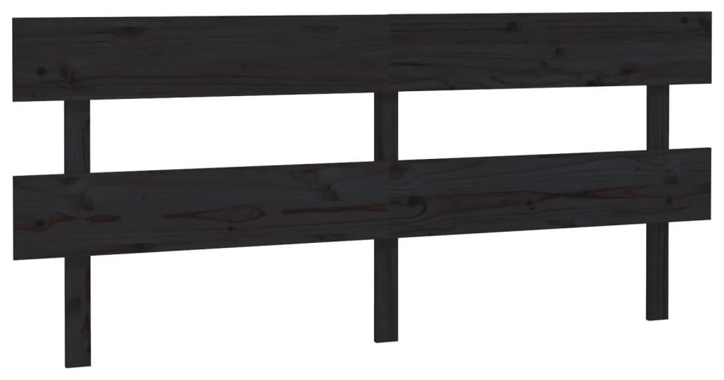vidaXL Kopfteil Schwarz 204x3x81 cm Massivholz Kiefer Produktbild 