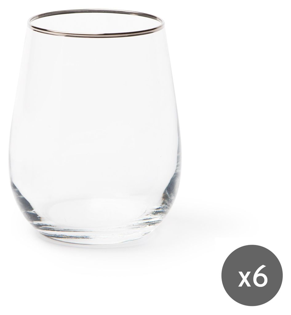 Excelsa Set di 6 bicchieri d'acqua in vetro platino 47 cl Immagine del prodotto 