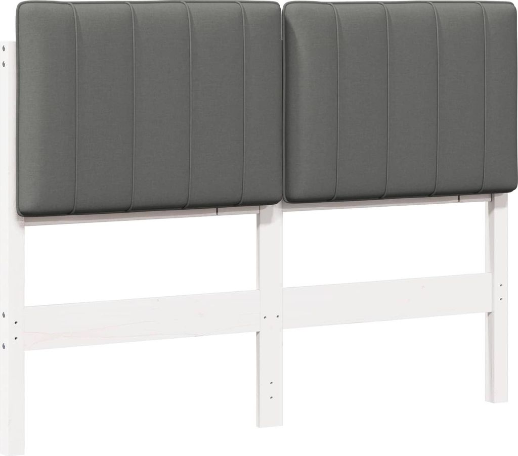 vidaXL Gepolstertes Kopfteil mit Kopfteil Weiß und Hellgrau 120 cm