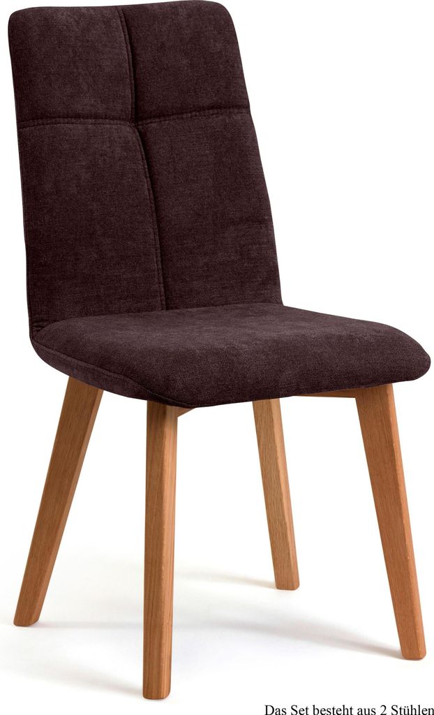 Esszimmerstuhl (2er-Set) Dillian 47x92x60 Eiche geölt/Espresso