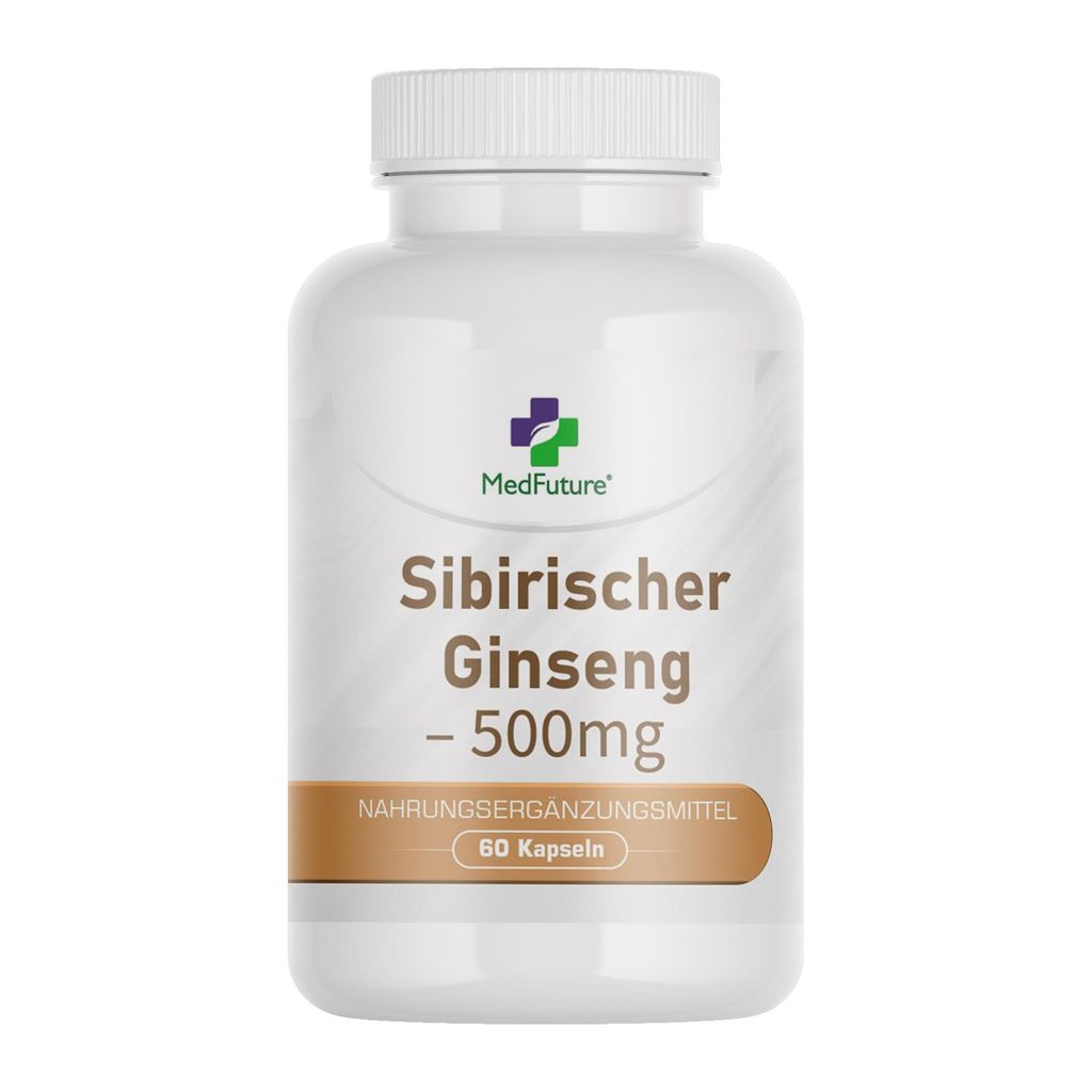 Sibirischer Ginseng 500 mg 60 Kapseln Gedächtnis, Produktbild 
