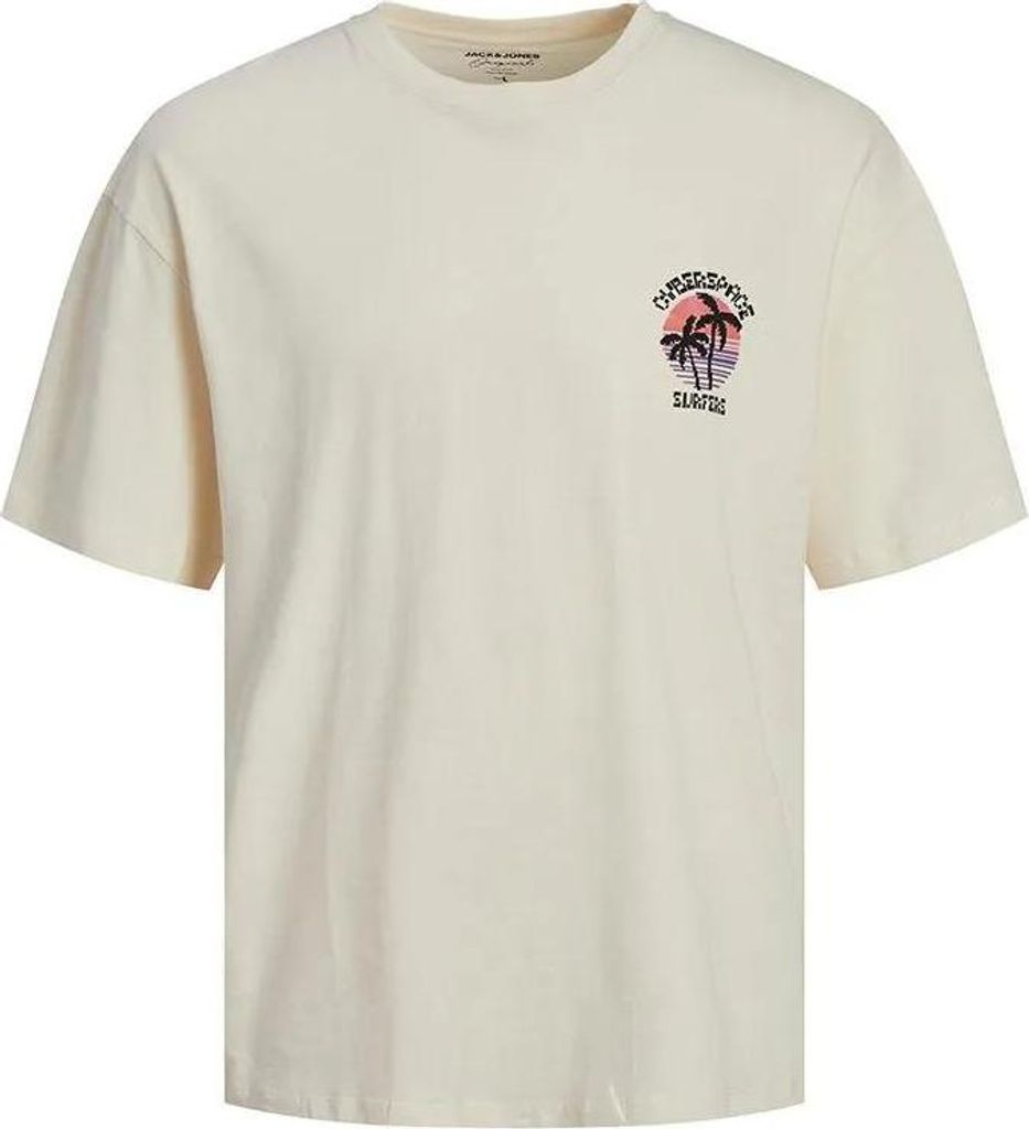 Jack & Jones Cyberspace Plus Size Kurzarm-t-shirt Beige 4XL Herren Beige 4XL