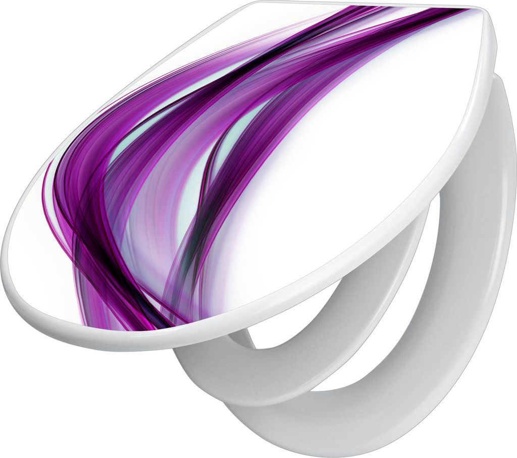 banjado Familien WC Sitz mit Absenkautomatik 37x44,5x5cm -Violet Element - Klodeckel/Klobrille mit kindersitz aus hochwertigem Polypropylen - unive...