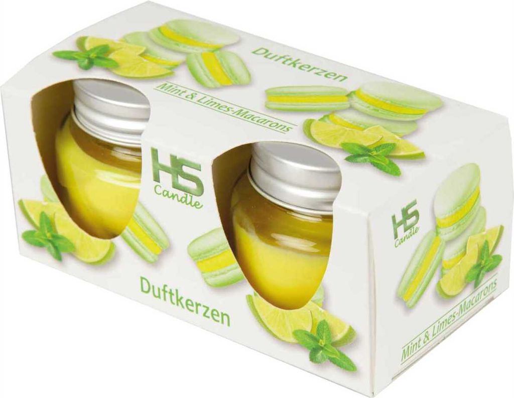 Duftkerze im Glas "Macaron" mit Deckel, 2er Pack mit je ca. Produktbild 