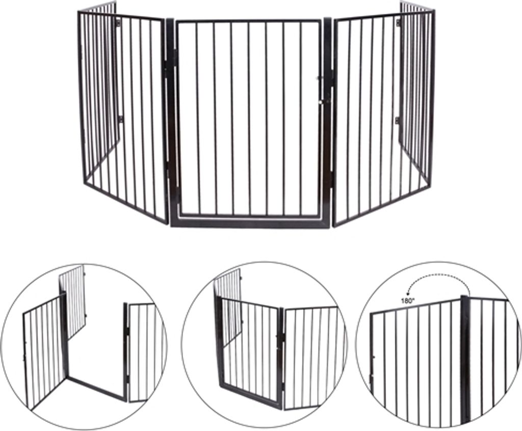 Mucola Kaminschutzgitter Absperrgitter Schutzgitter Treppe Baby Kind Tier 300cm Grau Kaminschutzgitter Ofenschutzgitter Baby Kinderschutz