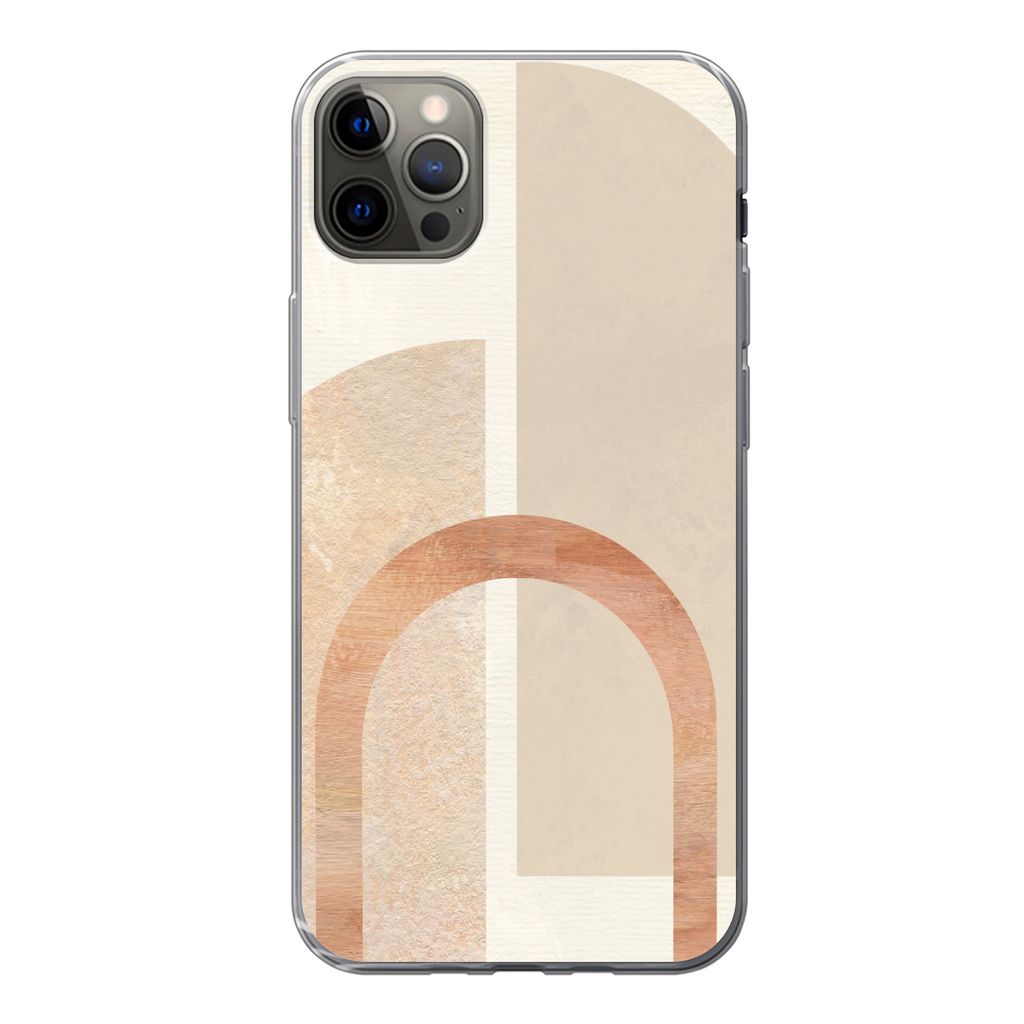 MuchoWow Handyhülle Schutzhülle Hülle für iPhone 13 Pro Max Marmor - Muster - Rosa Silikon Softcase Handy Hülle - Mobiltelefon