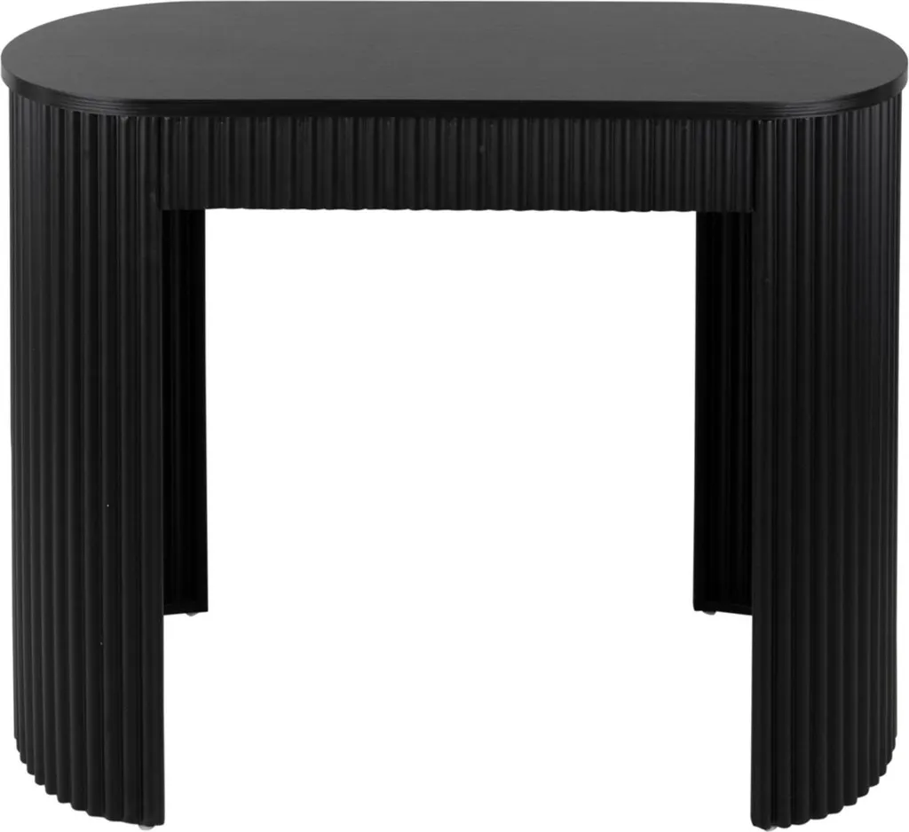 Console Métal Noir Estriado 100cm - Meuble aux Lignes Striées Design