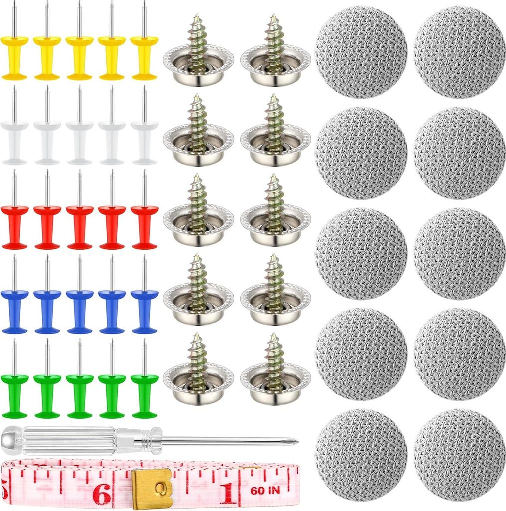 65 Stück Dachhimmel Reparatur Set, Auto Dachhimmel Reparatur Nieten, KFZ Dachhimmel Reparatur Nieten, mit Stecknadeln Schraubendreher Maßband fü...