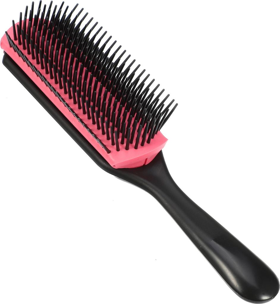Haarbürste, 9 Reihiger Stil Pinsel für Damen Reisebürste Schwarz Rot