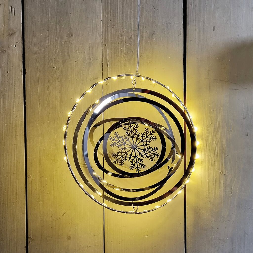 Seasonals 3D-Silouette, 30 warmweiße LEDs, MIRROR, Kreis Form