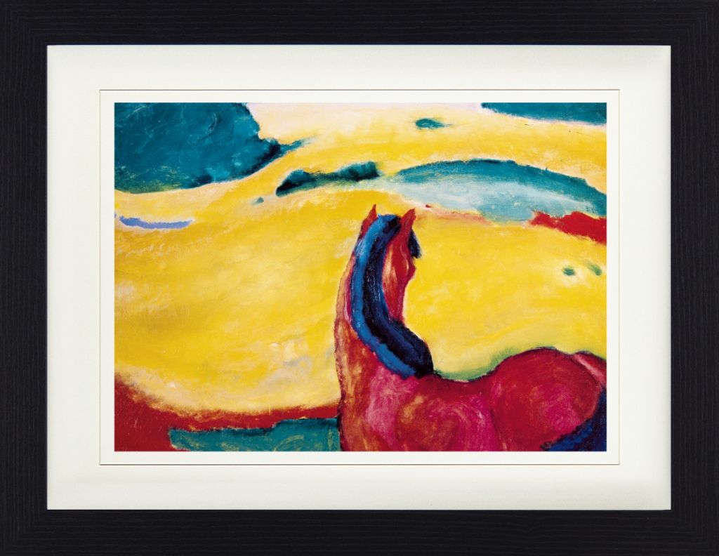 Franz Marc Gerahmtes Bild Mit Edlem Passepartout | Wand-Bilder | Im Bilderrahmen - Pferd In Der Landschaft, 1910 (30 x 40 cm)