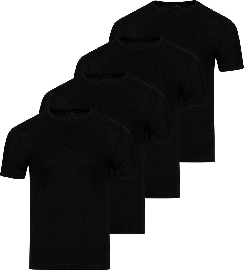 RAGMAN 4er Pack Basic Unterhemd / Shirt Kurzarm Bequem und atmungsaktiv, Formstabil durch verstärkte Nähte, Vielseitiges Basic