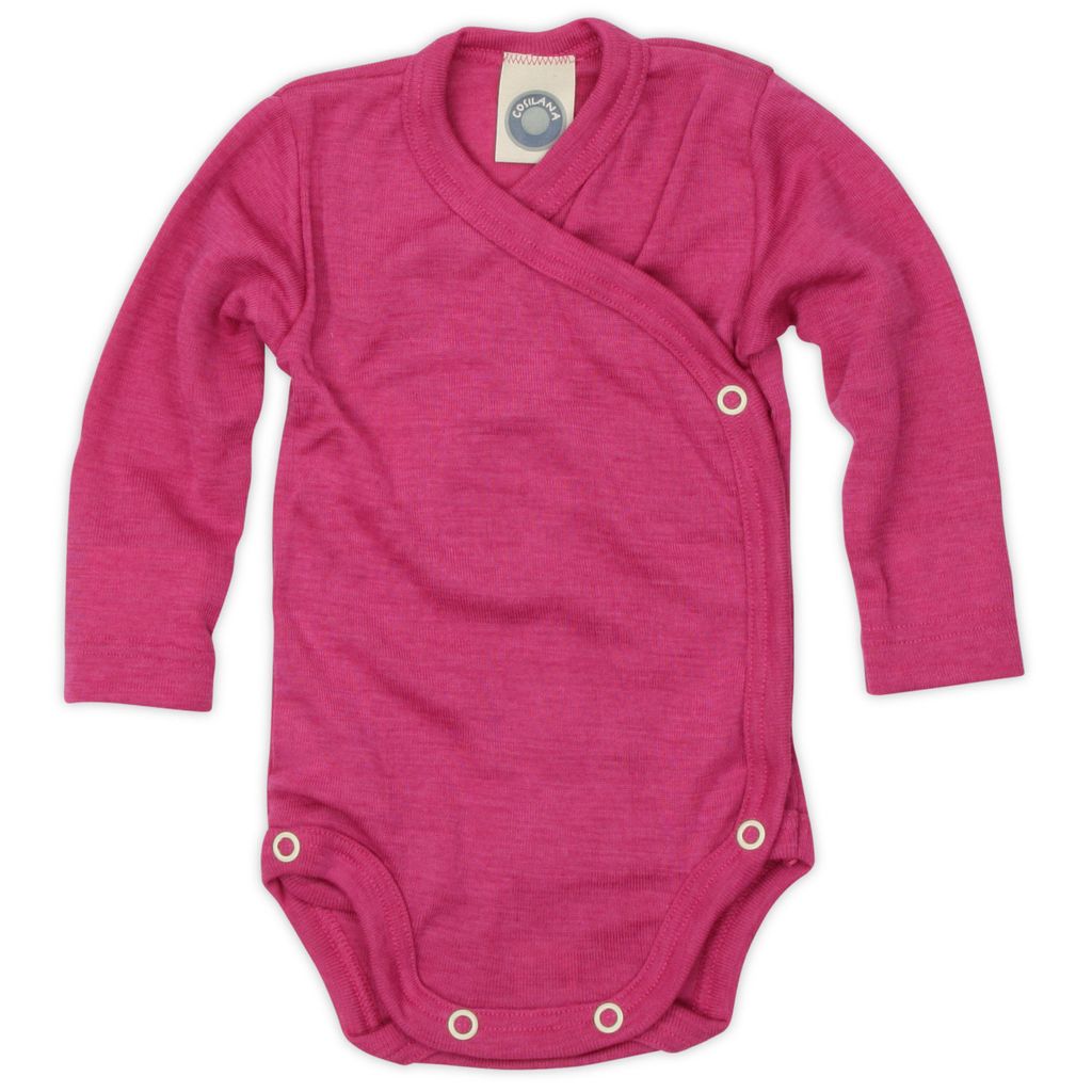 Cosilana Wickelbody Öko aus Schurwolle Seide in Pep-Pink