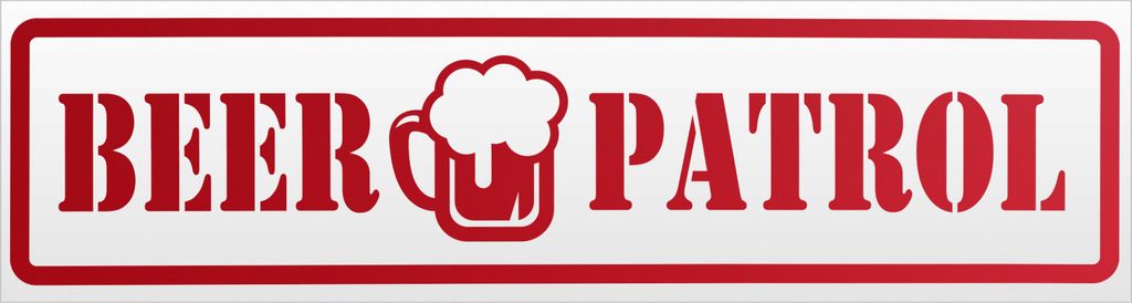 Kiwistar Beer Patrol Magnetschild Schild magnetisch - 60cm Rot - reflektierend - Magnetfolie für Auto PKW Kfz