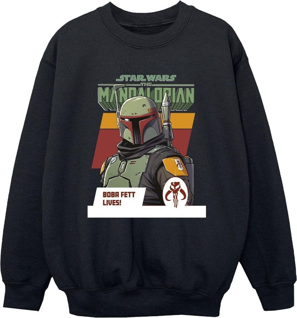 Star Wars - "The Mandalorian Lives" Sweatshirt für Jungen BI36457 (104) (Schwarz)