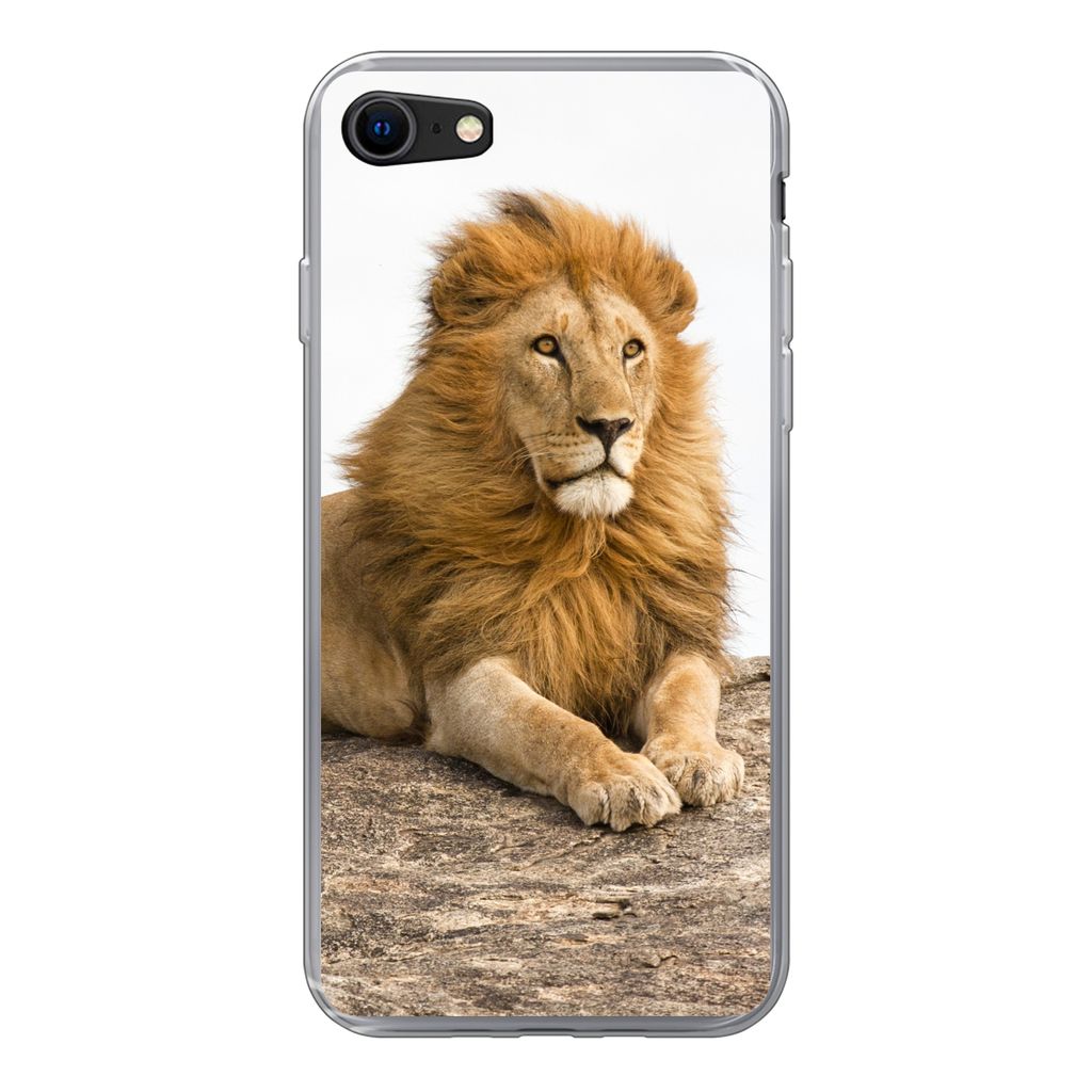 MuchoWow Handyhülle Schutzhülle Hülle für iPhone SE 2022 Löwe - Mähne - Tier Silikon Softcase Handy Hülle - Schutzhülle