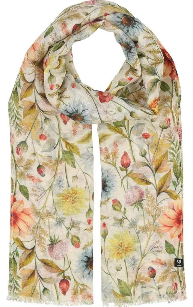 Écharpe légère à fleurs FRAAS 609059 pour tenues de mi-saison et été