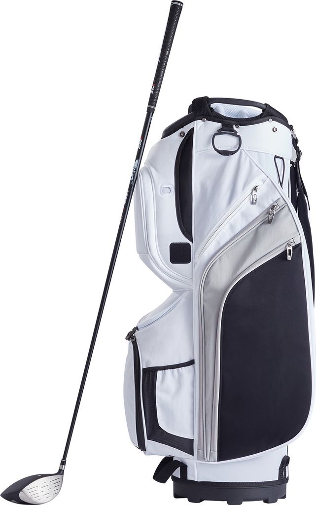 SucceBuy Golf-Cart-Tasche mit 14-facher Unterteilung oben, 91,4 cm, 13 Taschen, Premium-Nylon, strapazierfähig für Männer und Frauen, weißes Fa...