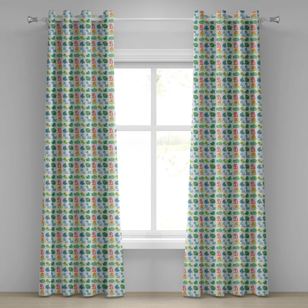 Tenda Jurassic ABAKUHAUS 280x175cm: Dinosauri Colorati per Cameretta