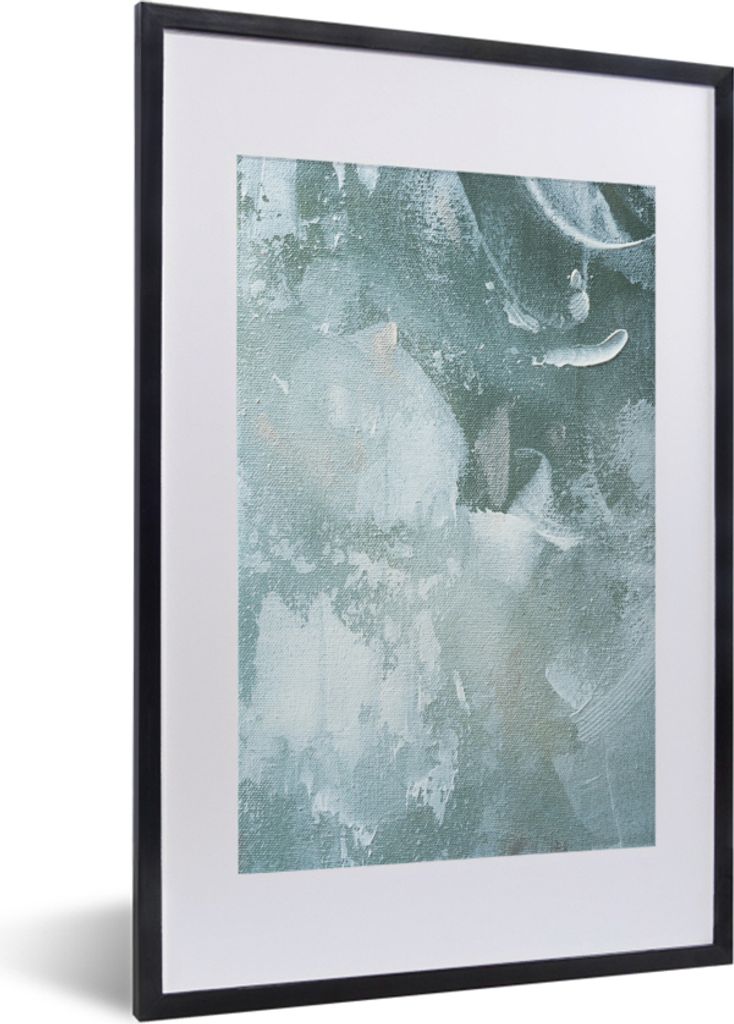 MuchoWow Gerahmtes Poster Acrylfarbe - Abstrakt - Design 40x60 cm - Poster mit Schwarzem Bilderrahmen Wandposter Rahmen Foto Bilder - Poster in R...