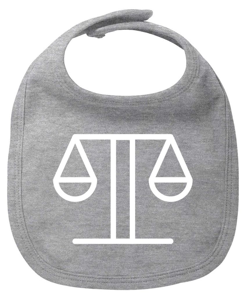 Huuraa Baby Lätzchen Waage Sternzeichen Symbol Heather Grey Klettverschluss Baumwolle Latz Geschenkidee
