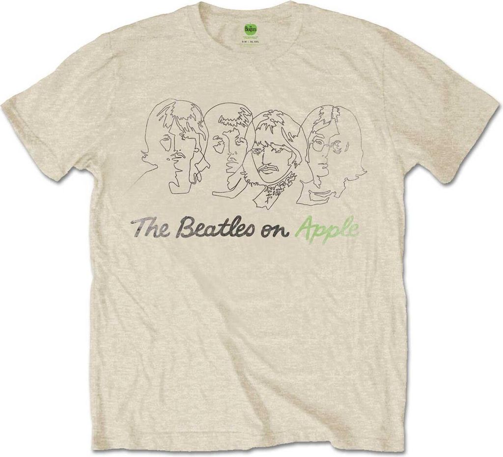 The Beatles - "On Apple" T-Shirt für Herren/Damen Uni RO2389 (XL) (Sand)