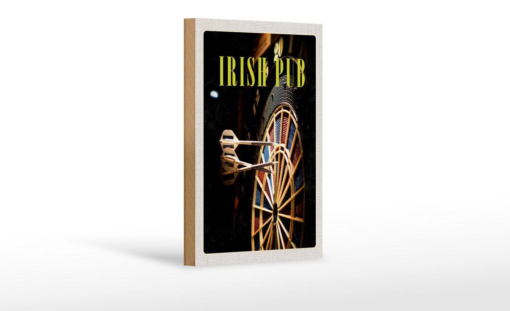 Holzschild Reise 12x18 cm Irland Kneipen Spiel Dartboard Dekoration