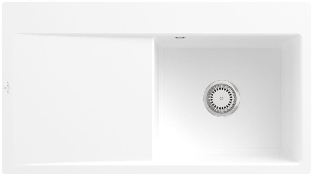 V&B bündige Spüle Subway Style 50 Flat re, m Abl.garn, Hand., st. wh. C-plus