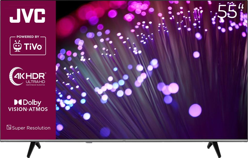 JVC Fernseher 55 Zoll Smart TV powered by TiVo 4K UHD, HDR TV mit Dolby Vision & Atmos, LT-55VU7555