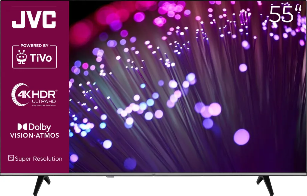 JVC Fernseher 55 Zoll Smart TV powered by TiVo 4K UHD, HDR TV mit Dolby Vision & Atmos, LT-55VU7555