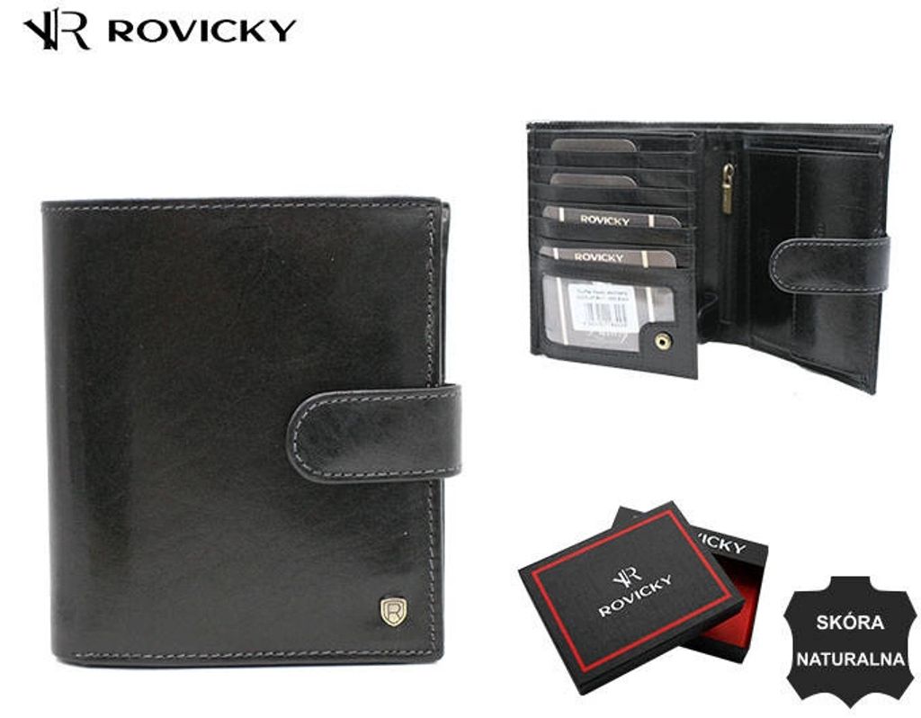 Rovicky Portemonnaie aus Leder für Männer Denon dunkelgrau One size