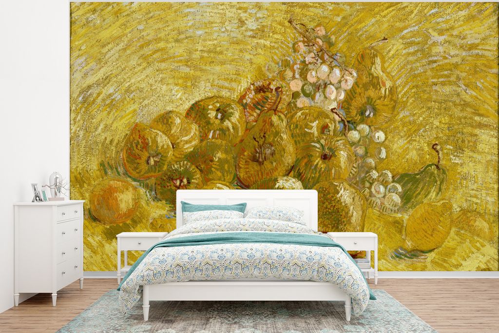 MuchoWow Fototapete für Wohnzimmer oder Schlafzimmer Wandtapete Vinyl Motivtapete Quitten, Zitronen, Birnen und Trauben - Vincent van Gogh - 320...
