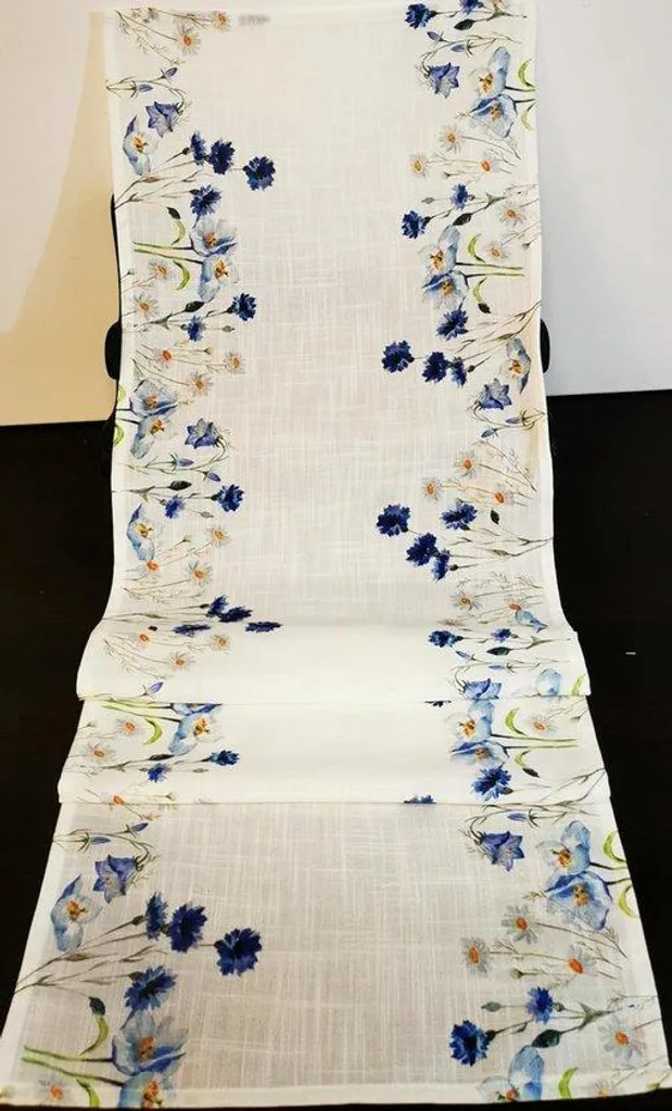 Chemin de table blanc en fleurs 40x150 cm - Décoration de table élégante