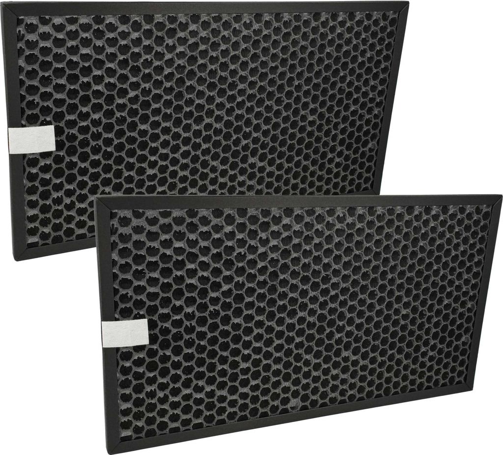vhbw 2x Aktivkohlefilter kompatibel mit Sharp KC-D40EUW, KC-G50EUH, KC-D50EUW, KC-G40EUW, KC-G40EUH, KC-D40EUB Luftreiniger - Luftfilter Schwarz