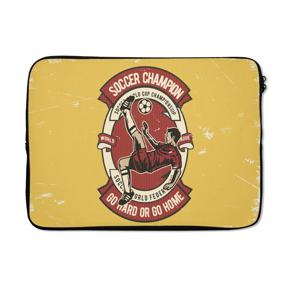 MuchoWow Laptop Hülle 13 Zoll Fußball - Ball - Mann - Vintage Laptoptasche - Laptophülle - Sleeve - Rundumschutz
