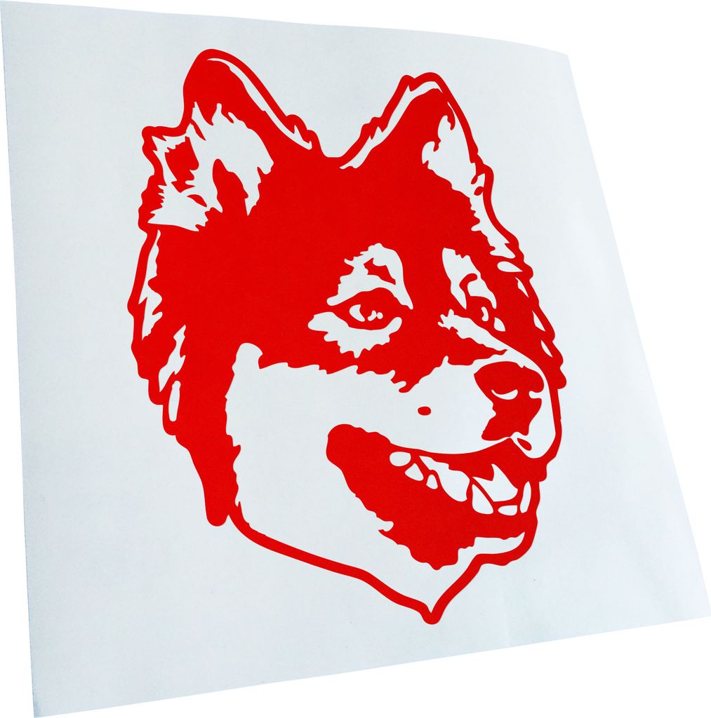 Kiwistar - Autoaufkleber - Finnish lapphund Hund - Rot - 24x18cm - Aufkleber für Auto, Laptop, Fahrrad, LKW, Motorrad mehrfarbig JDM Decal Racing