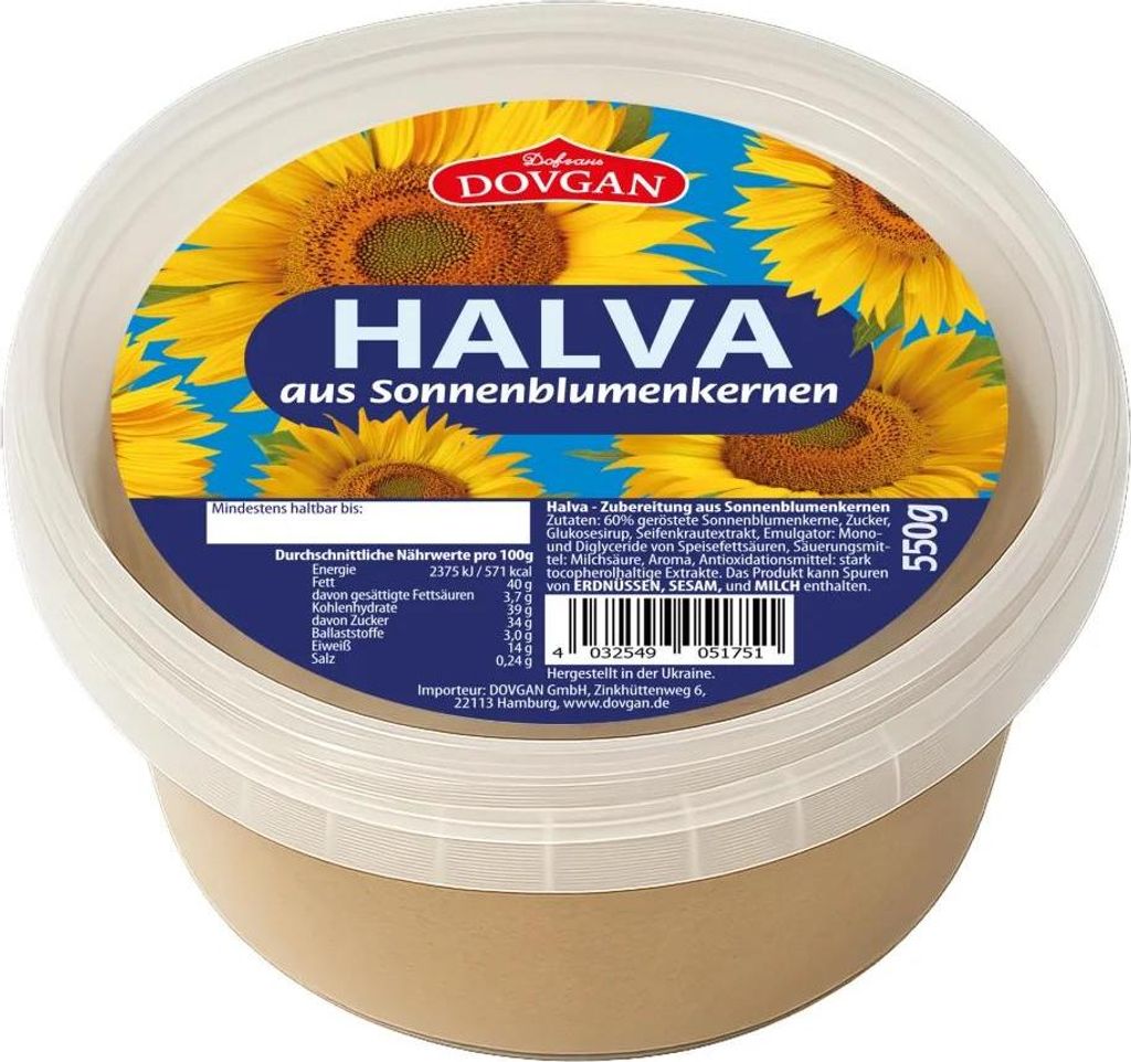 DOVGAN Halva aus Sonnenblumenkernen 550g Produktbild 