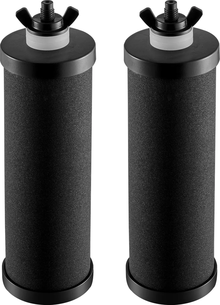 SucceBuy filtro acqua di ricambio, elementi di pulizia a carbone attivo, facili da sostituire, compatibili con la maggior parte dei sistemi di filtraggio dell'acqua a gravità, confezione da 2, nero