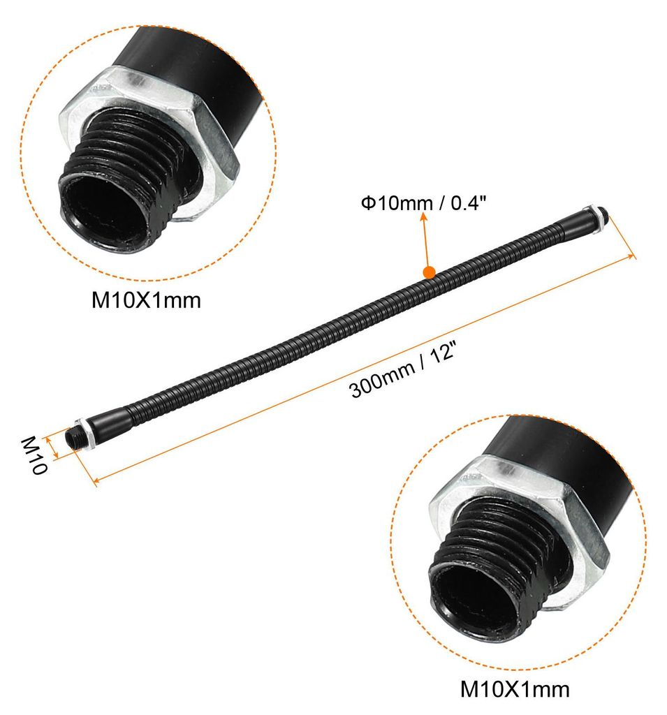 12" Mikrofon Schwanenhals M10 Schlauch Flexibel Arm Verl?ngerung Schwarz