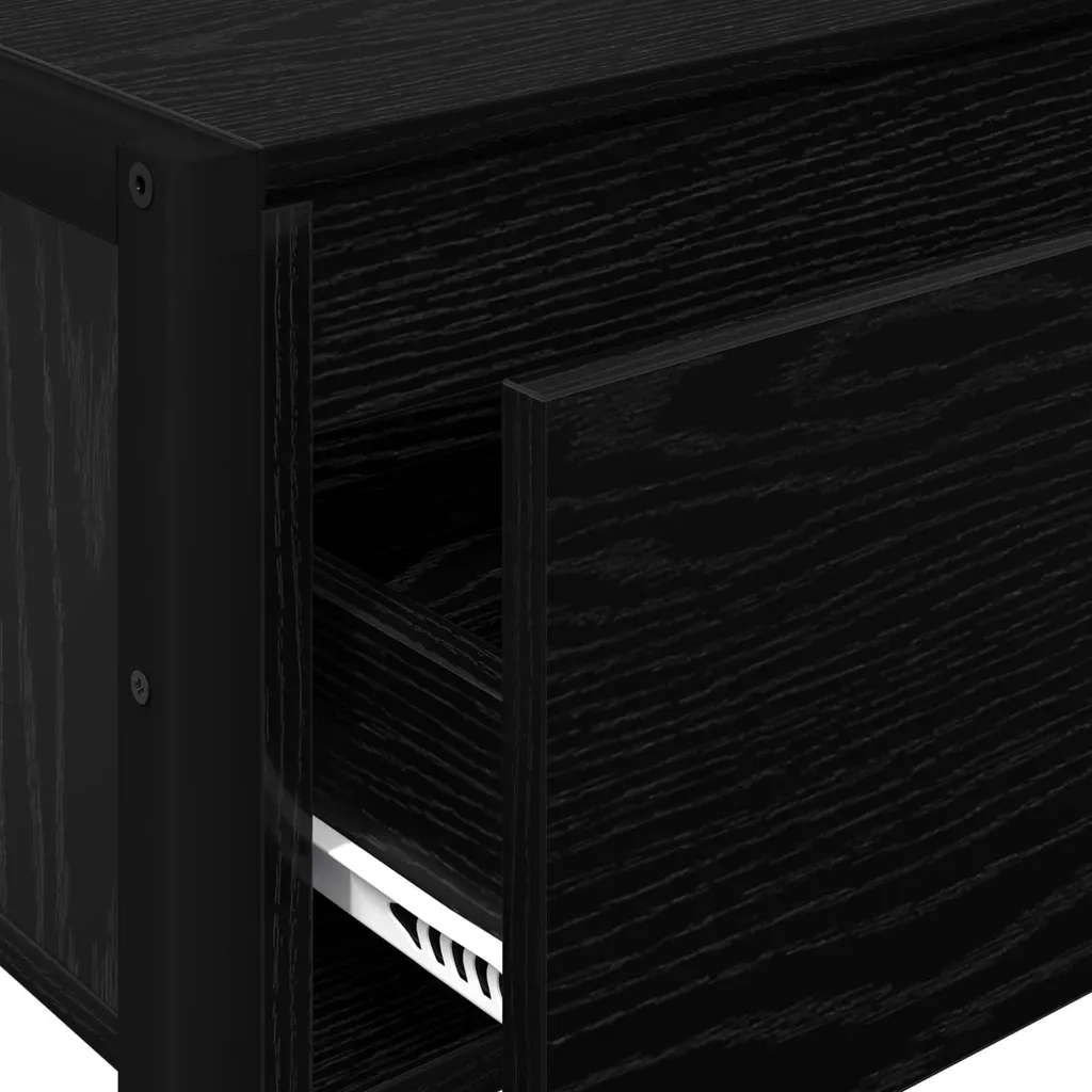 vidaXL Mobile Tavolino Nero 100x36x75 - Praticità e Stile - 8