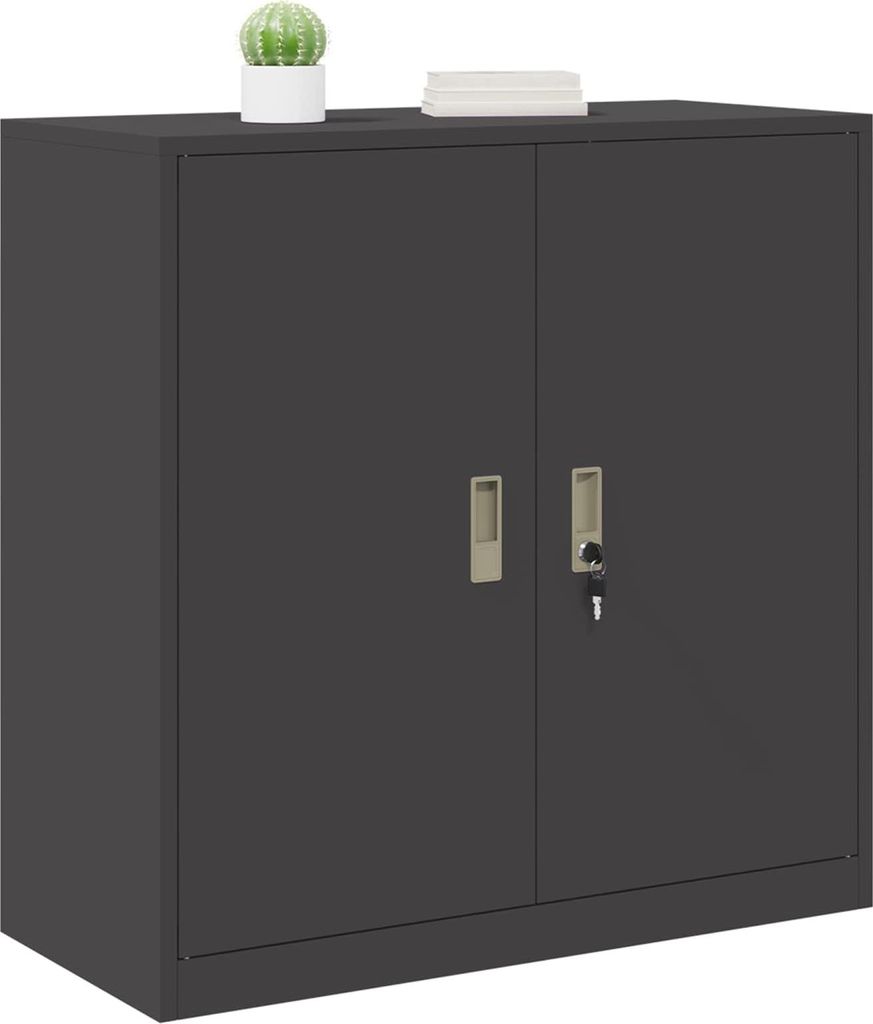 "SALE 2026"Aktenschränke - Schwarz Aufbewahrungsschrank mit Speicher Schwarz 90x40x90cm Stabli Möbel1609065