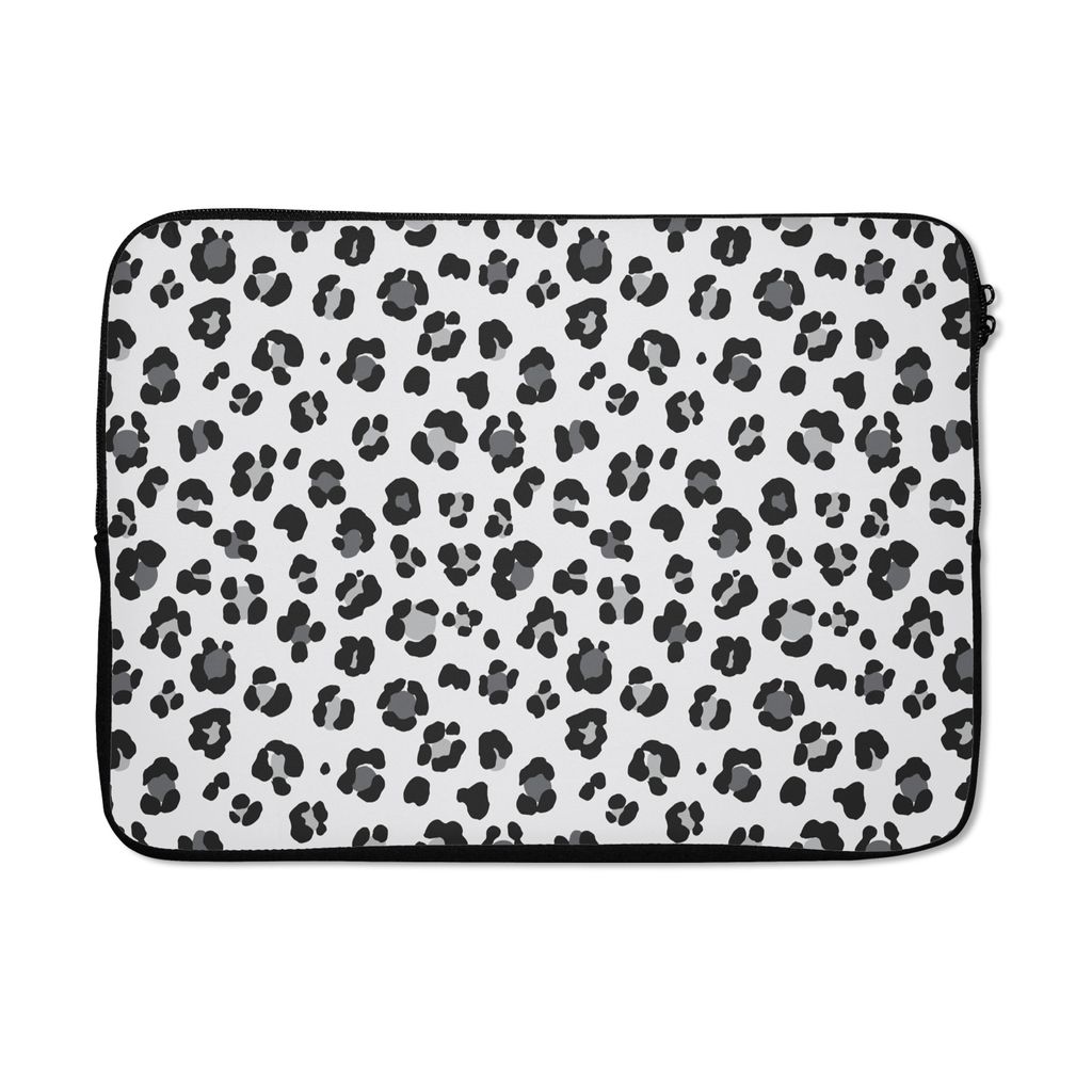 MuchoWow Laptop Hülle 13 Zoll Tierprint - Panther - Schwarz - Grau Laptoptasche - Laptophülle - Sleeve - Rundumschutz