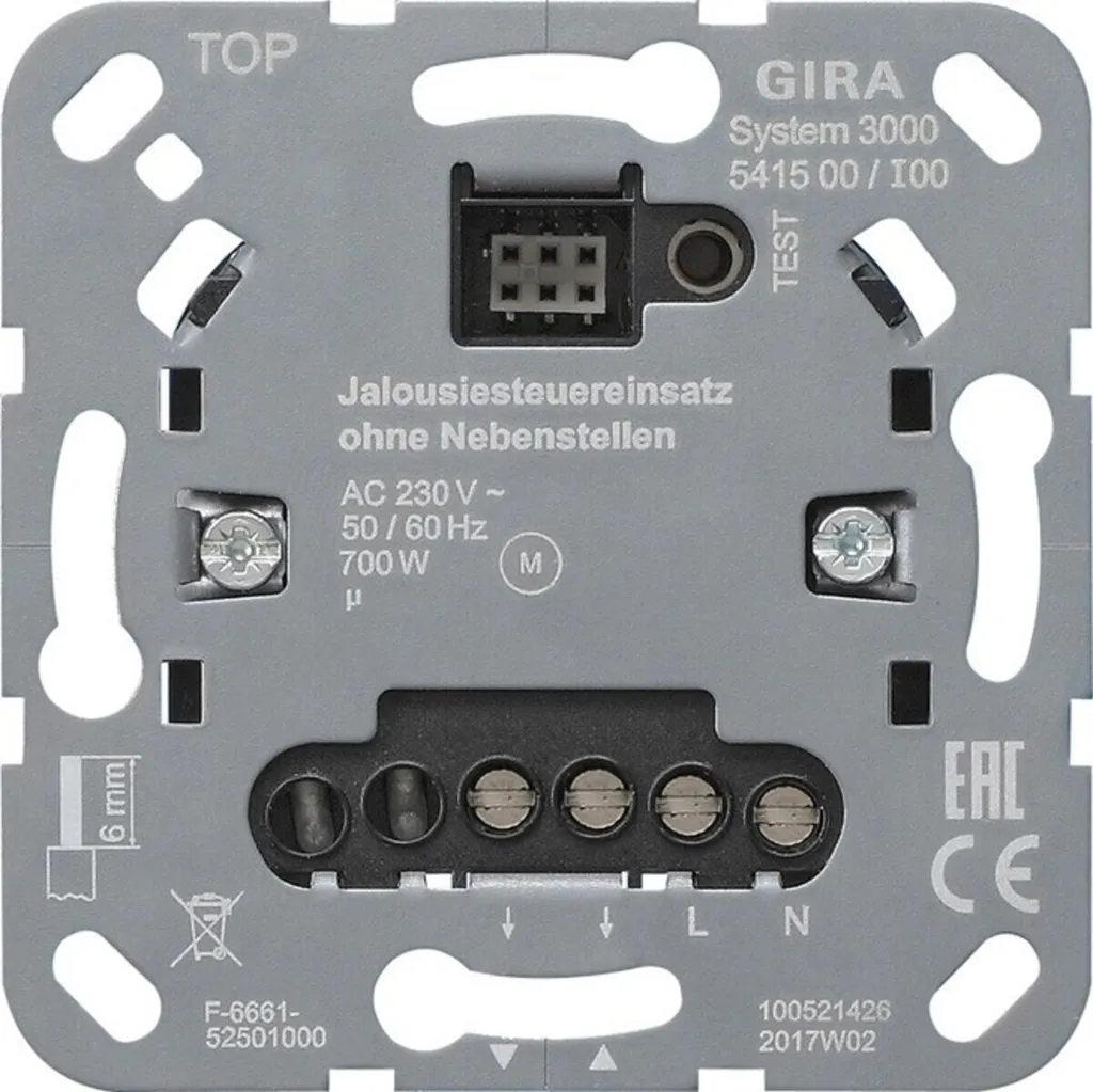 Insert de Commande pour Store Gira 541500 System 3000 Mécanisme Seul