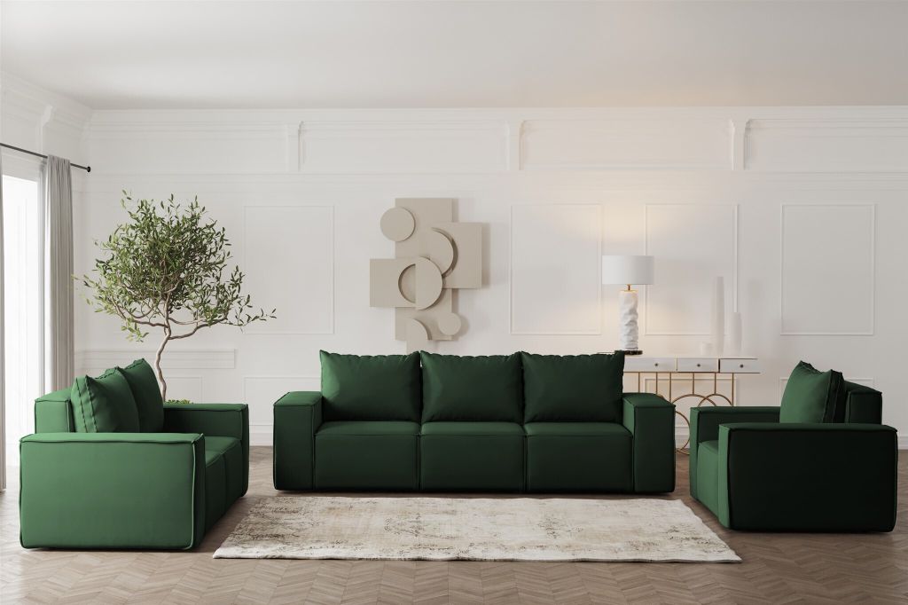 Sofaset Designersofa ESTELLE 3-2-1 mit Schlaffunktion Opera Produktbild 